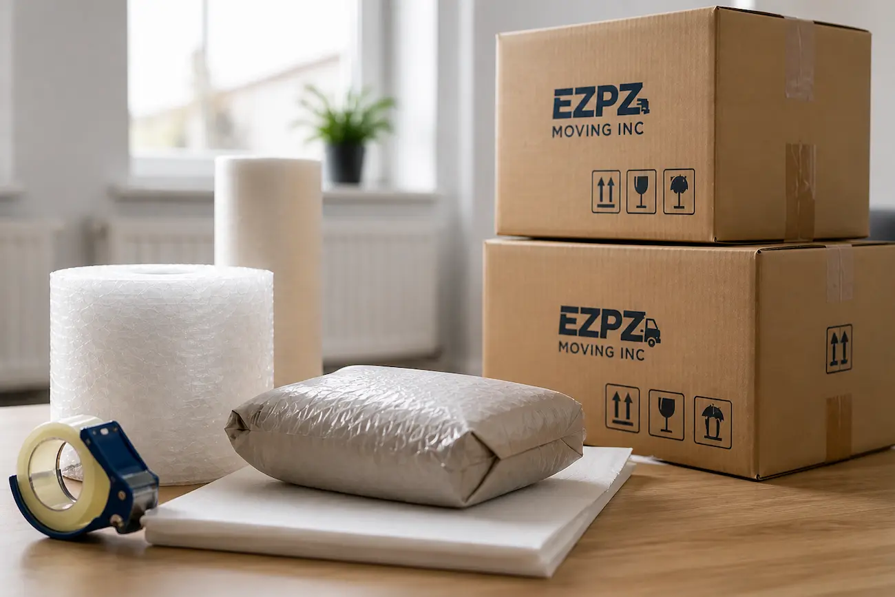 packing services toronto professional movers packing boxes and protecting items