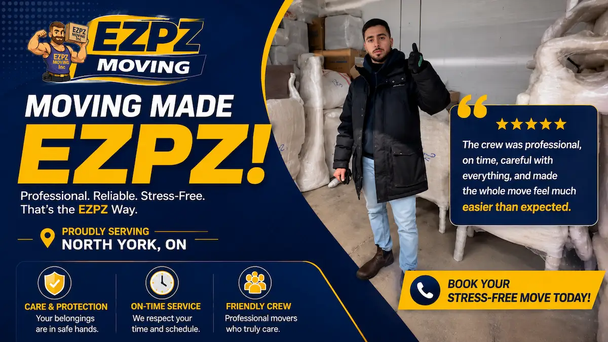 Happy customer with EZPZ Moving residential service in North York