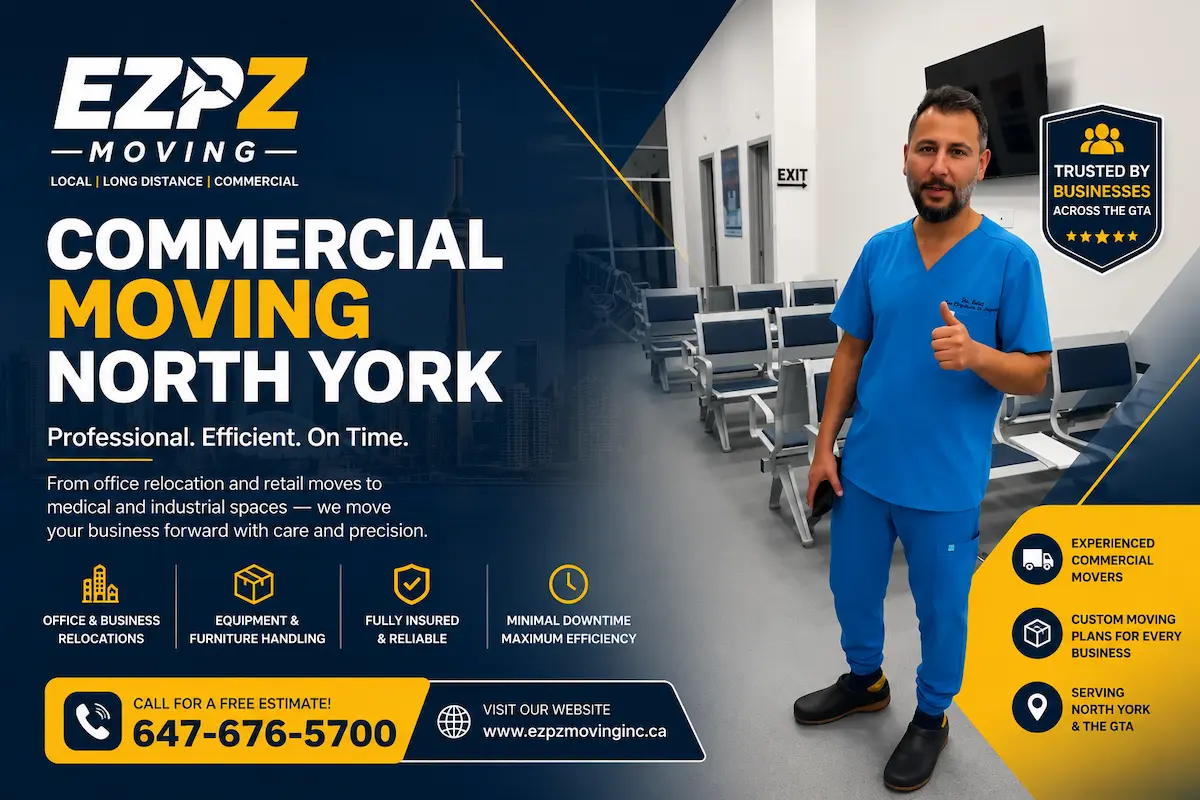 Commercial moving process in North York business location