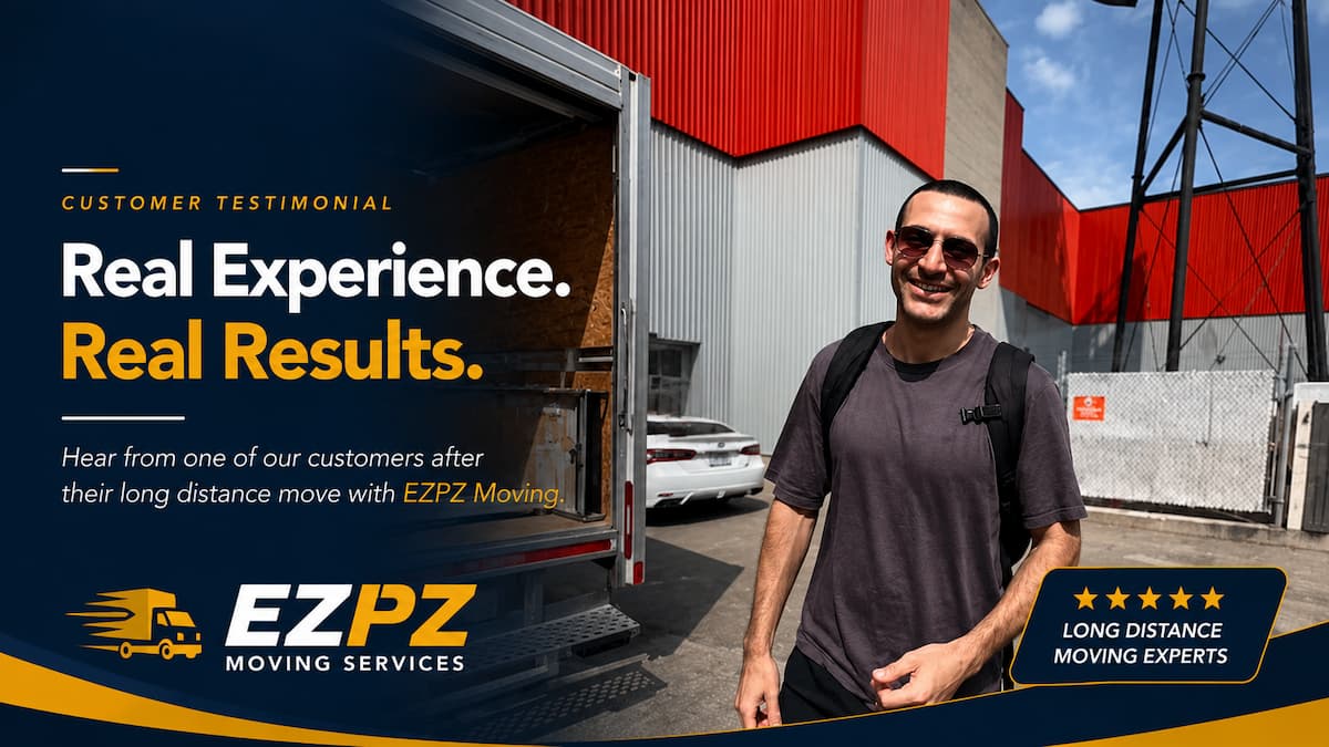 Happy EZPZ Moving customer after a long distance move in North York