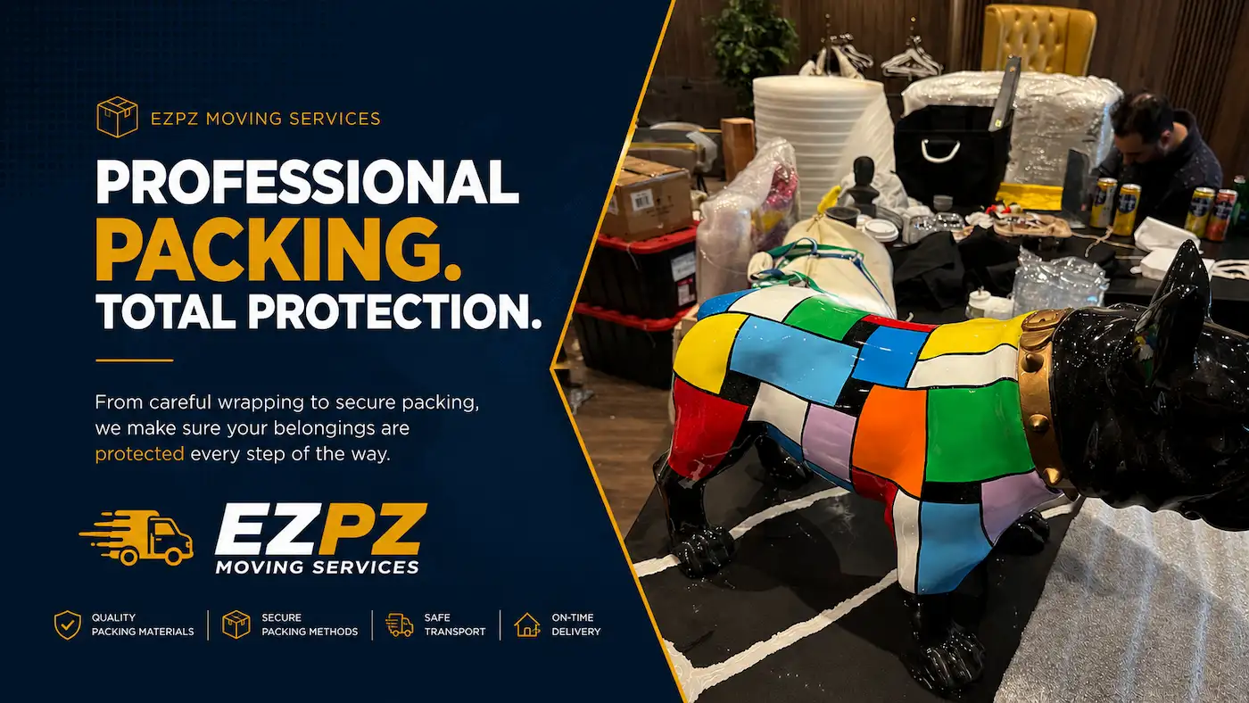North York packing services by EZPZ Moving with professional packing and protection of household belongings